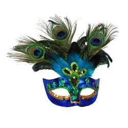 Luxusní škraboška s pavím peřím